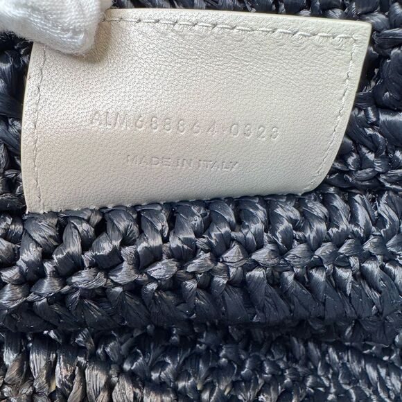 NWT YSL Rive Gauche Embroidered Rafia Tote Bag - Picture 10 of 10